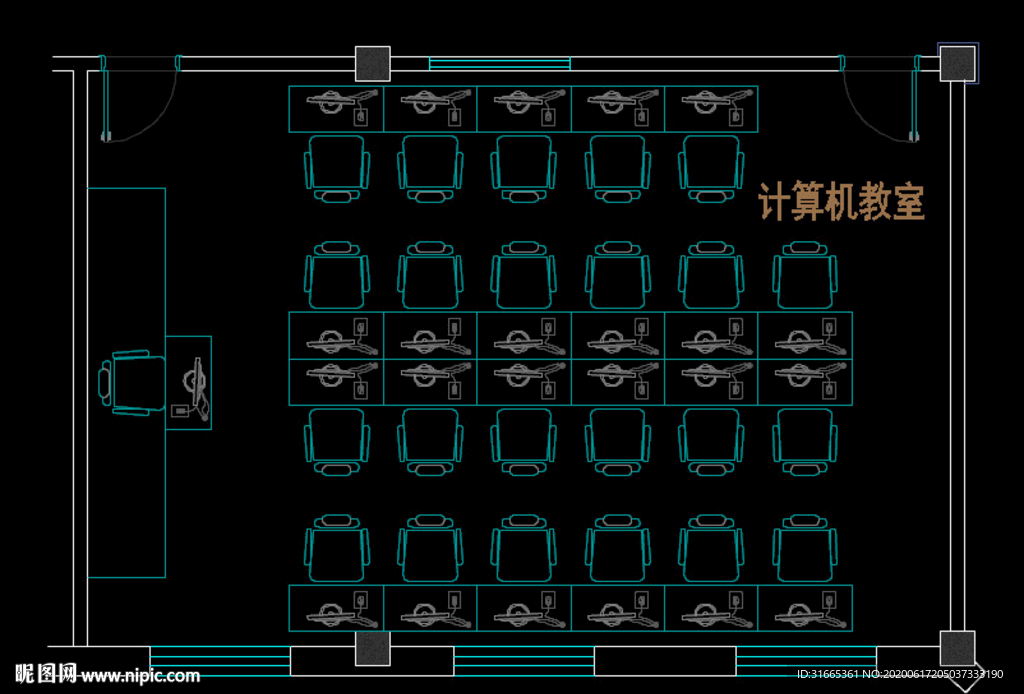 CAD 计算机教室 平面面置