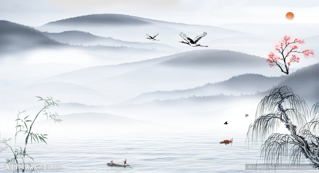 水墨山水背景