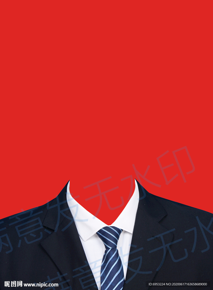 条纹领带西装模板