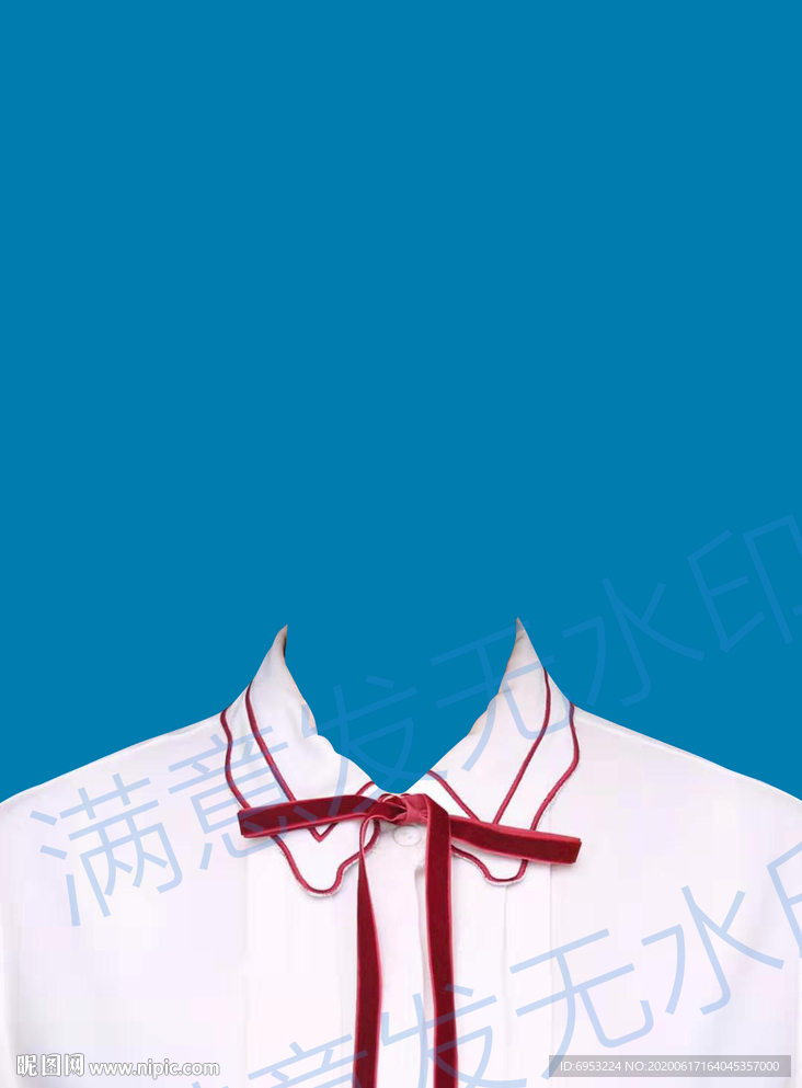 红丝带白衬衫证件照衣服模板