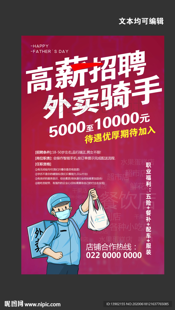 外卖骑手 诚聘送餐员