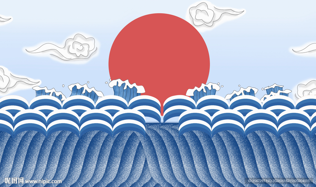 旭日背景墙