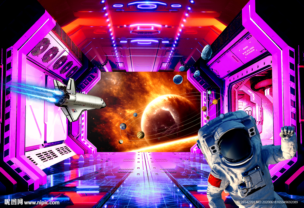 科幻星空背景墙