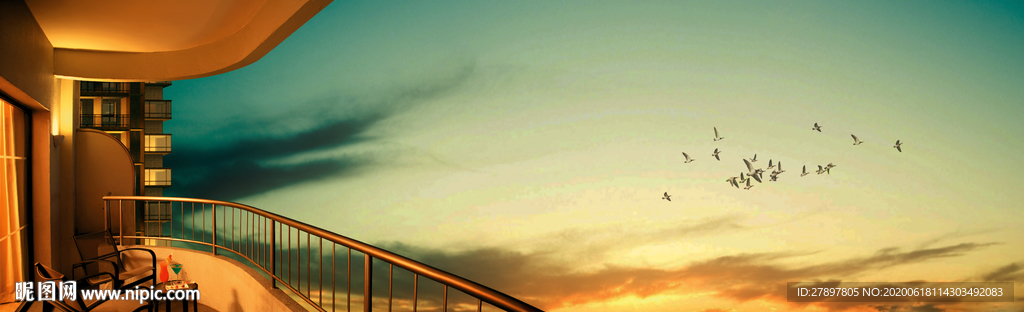 房地产 大阳台风景