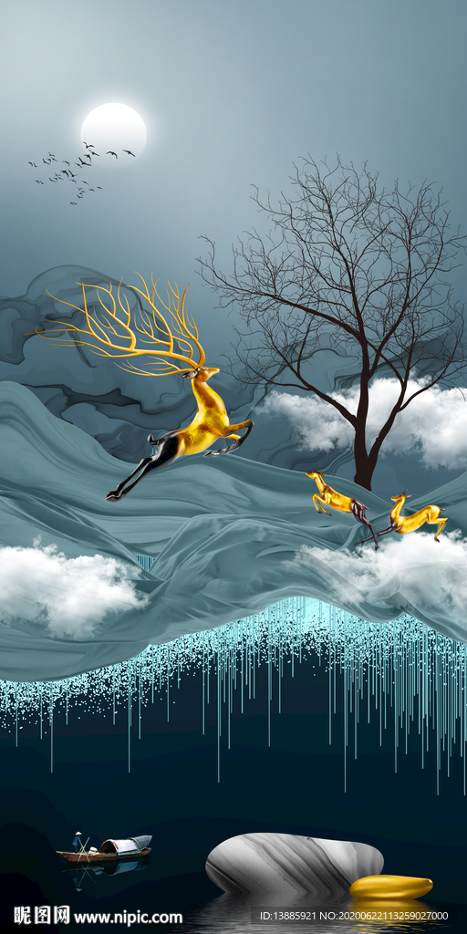 路路高升玄关画