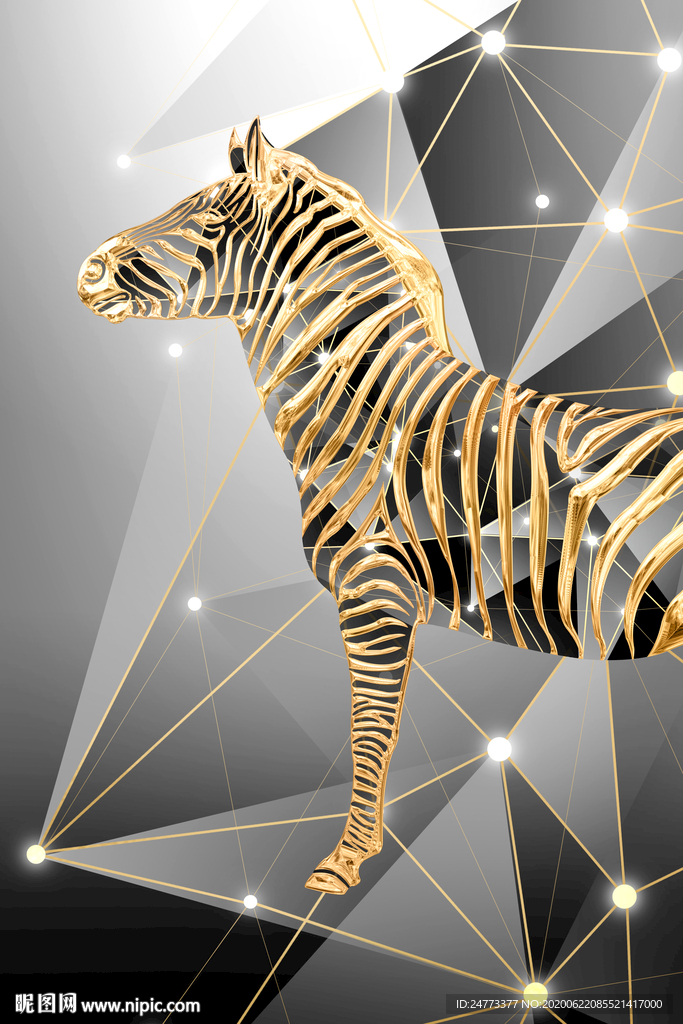 抽象银杏叶装饰画