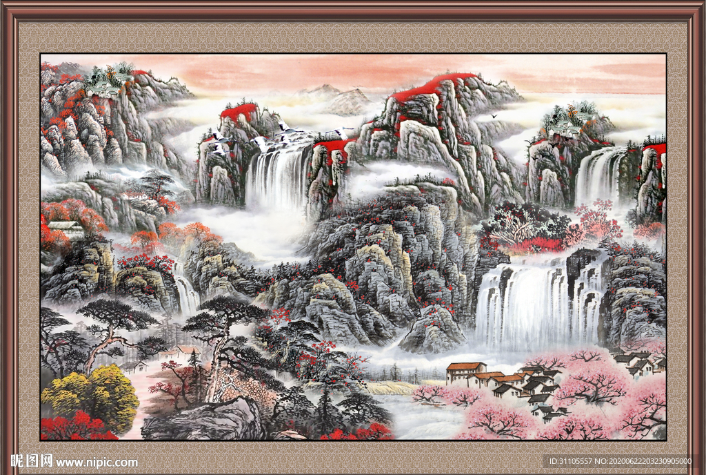 聚宝盆山水画