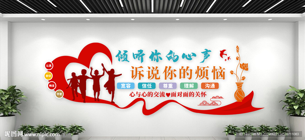 医疗健康心灵驿站文化墙
