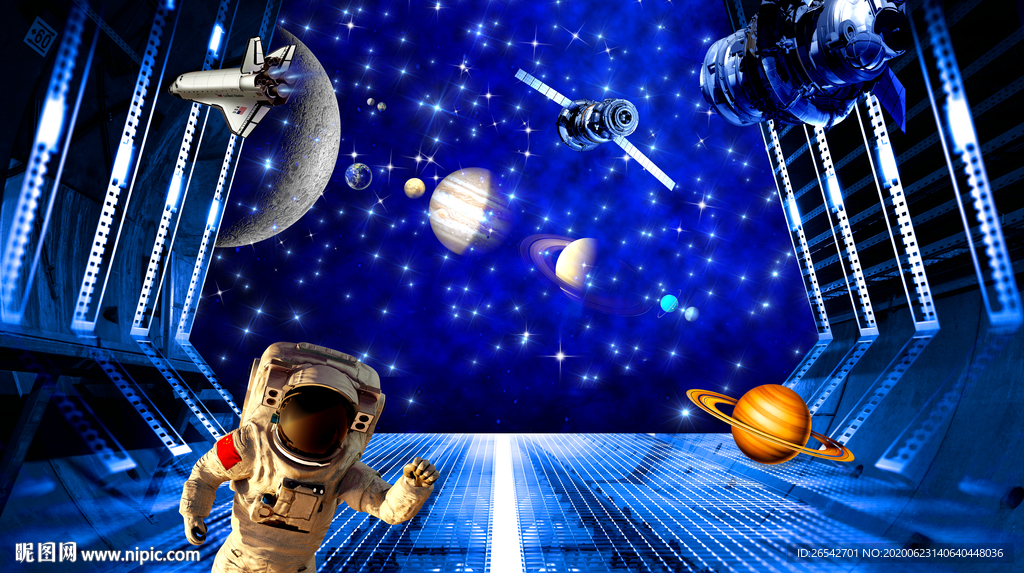 3D宇航员立体画