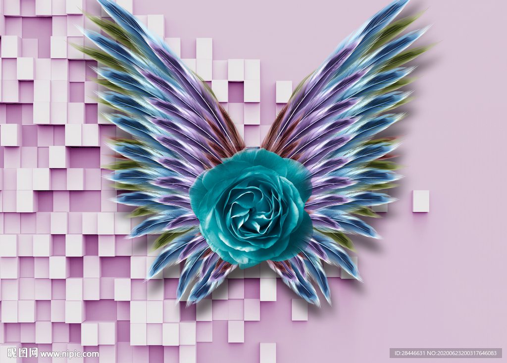 北欧翅膀背景墙