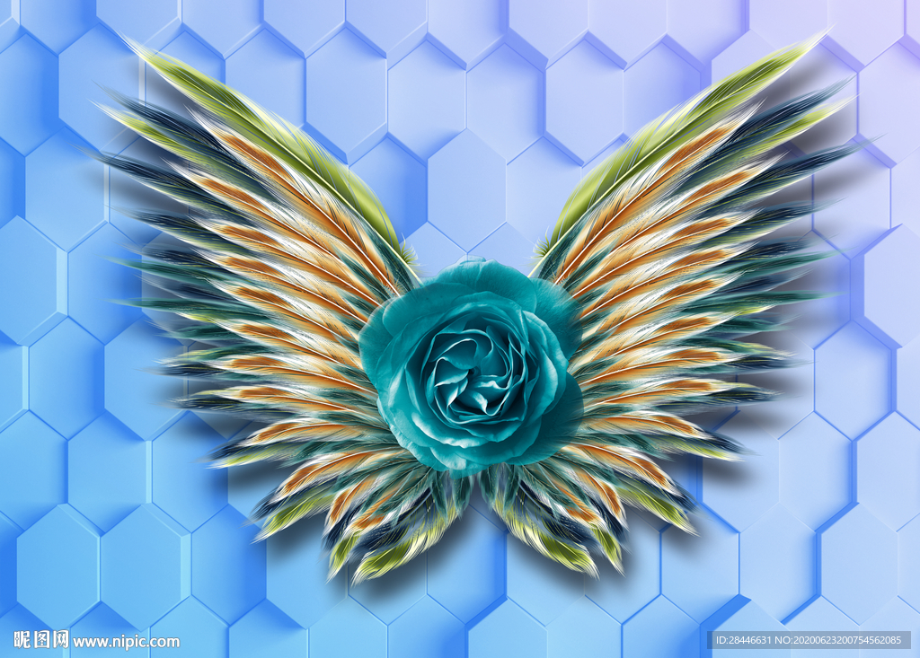 北欧翅膀背景墙