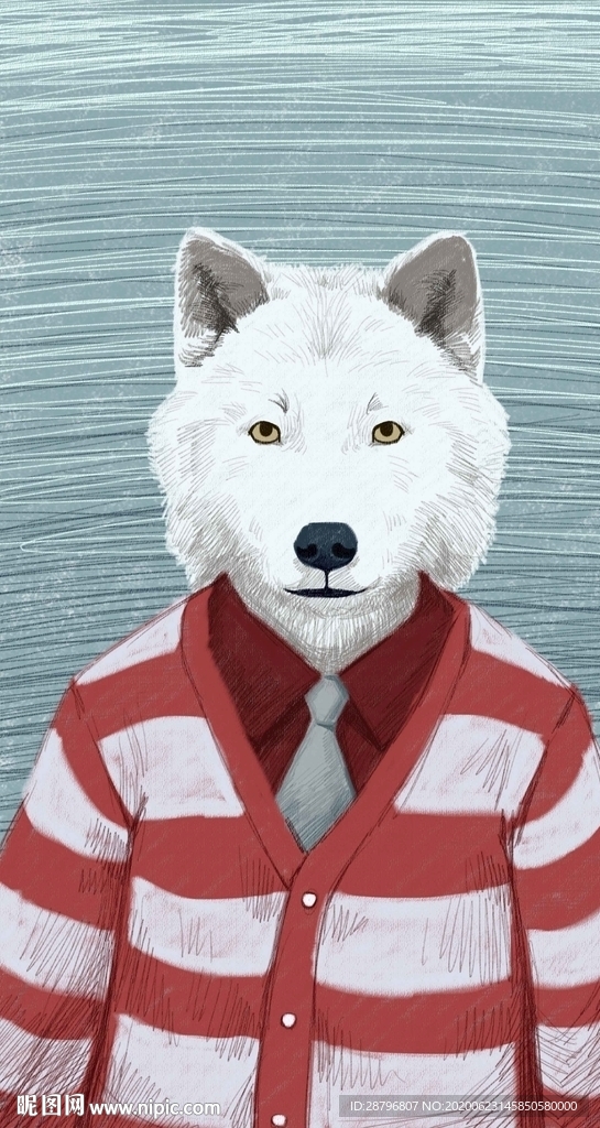 卡通手绘动物画装饰画