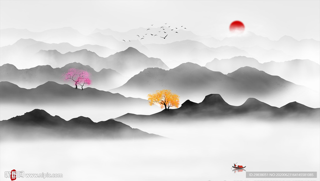 禅意山水画