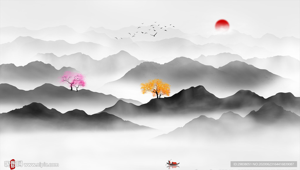 禅意山水画