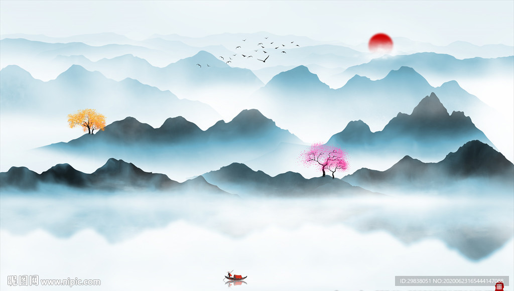 山水画 山水 水墨山水