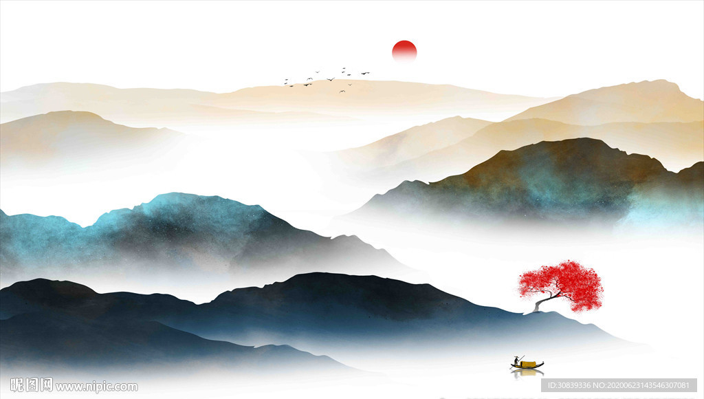 山水 山水画 水墨山水