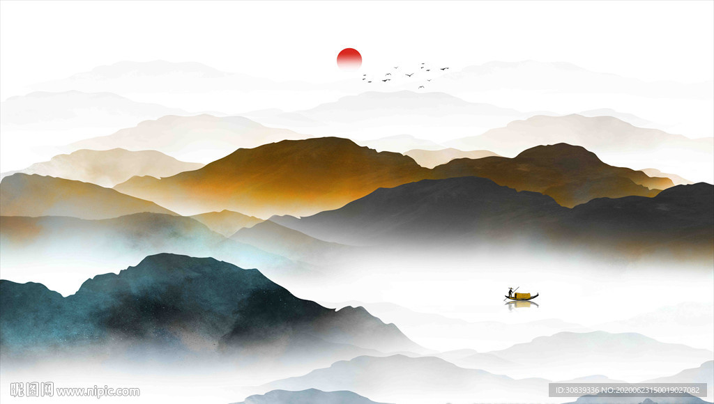 山水 山水画 水墨山水
