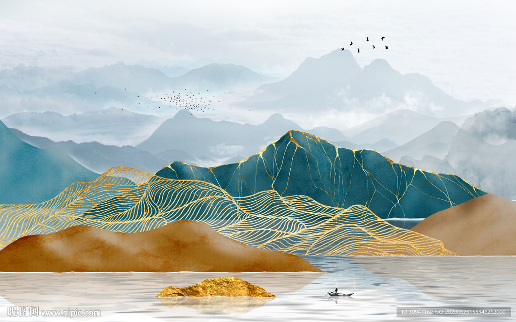 高档 装饰山水画 TIF分层