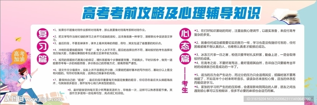 高考攻略板报