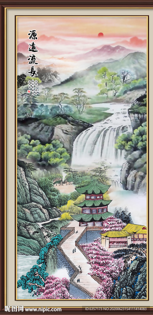 竖幅山水画