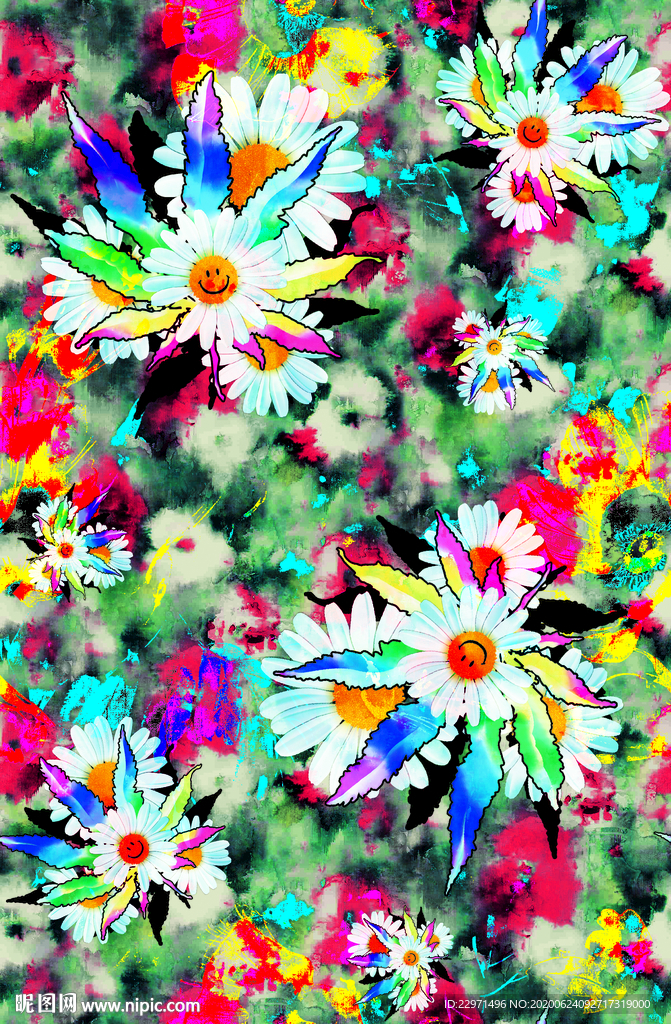 扎染花朵
