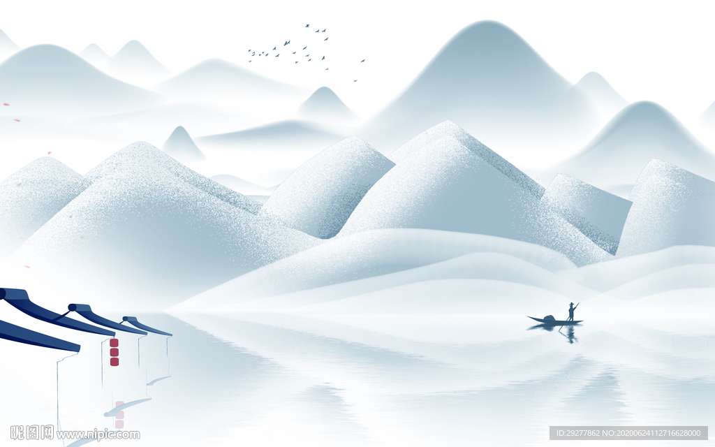 现代意境新山水画 TIF分层