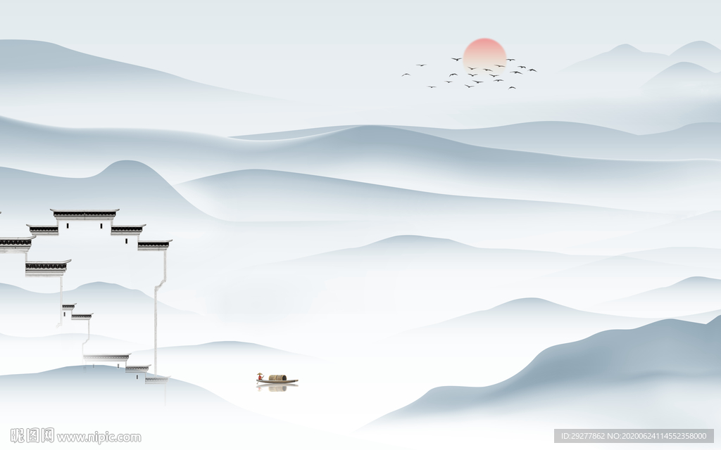 高清 意境新山水画 TIF分层