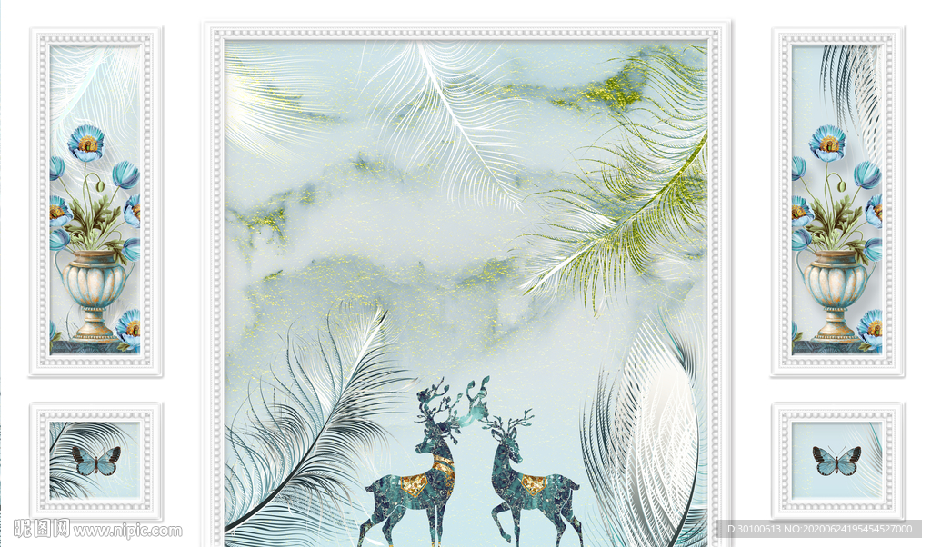 超清北欧无框新画 TIF分层