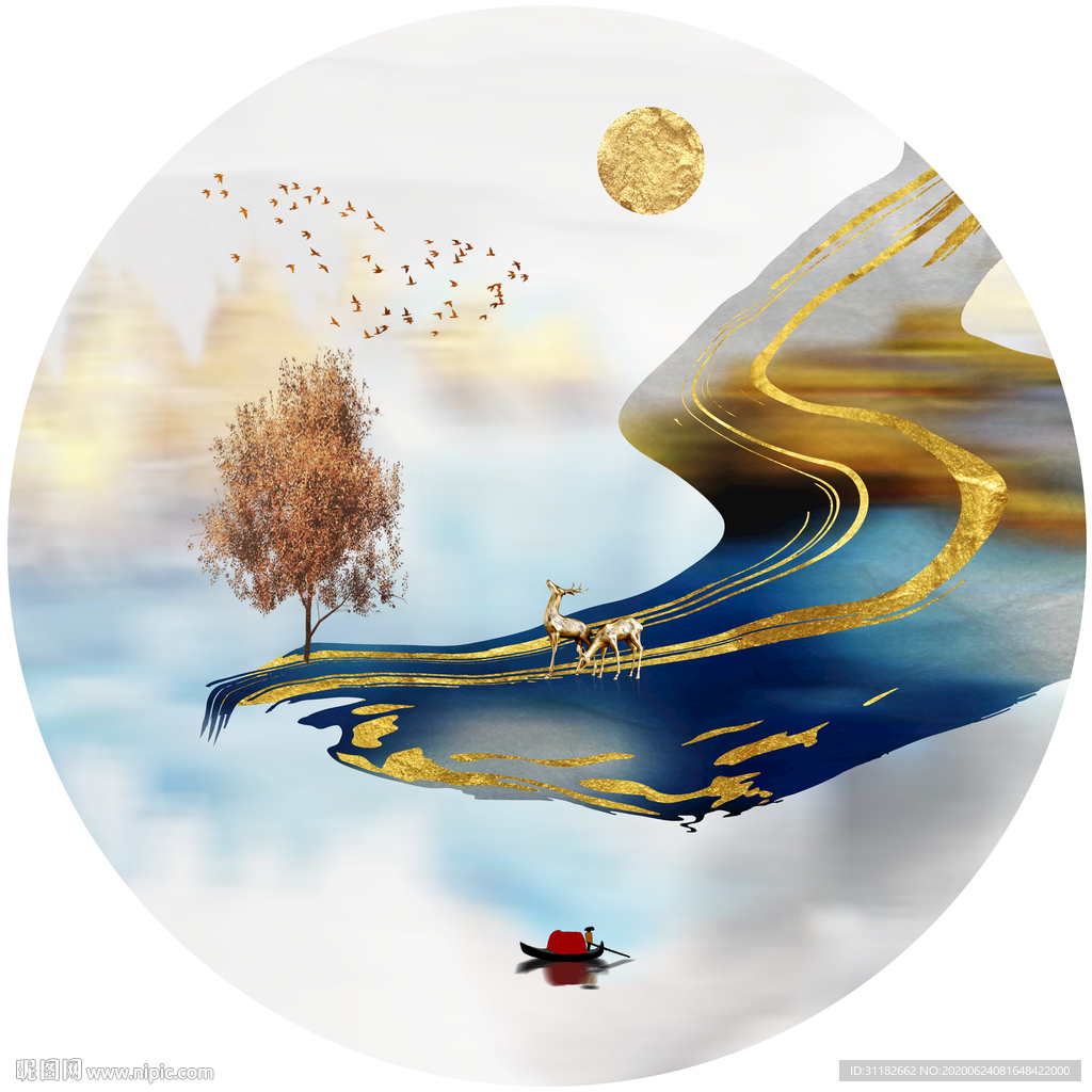 轻奢山水晶瓷画