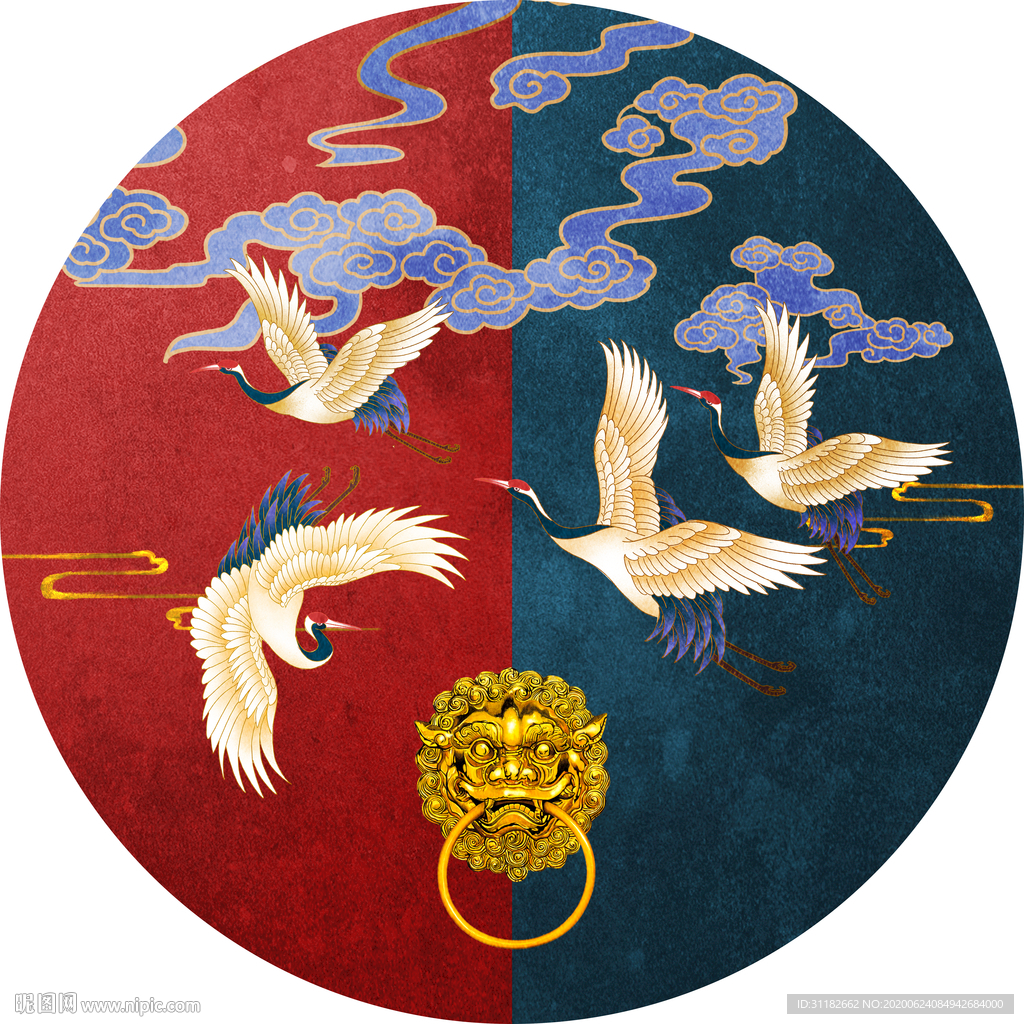 仙鹤中式装饰画