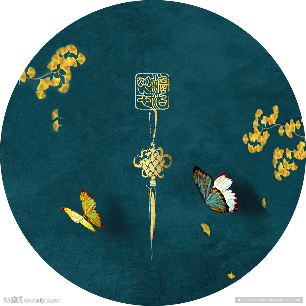 中式圆框装饰画