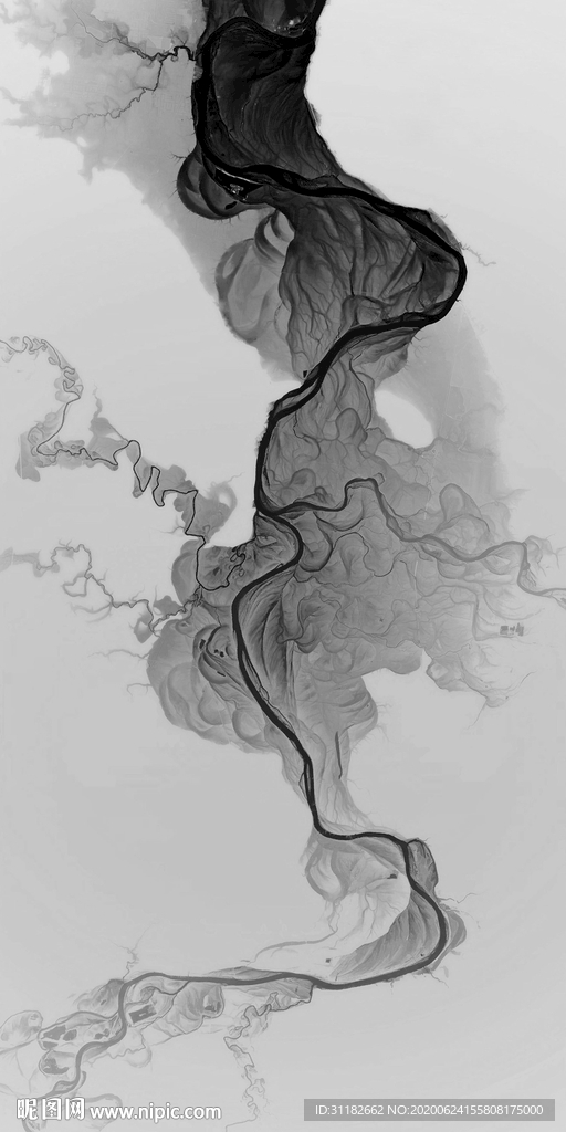 黑白水墨玄关画