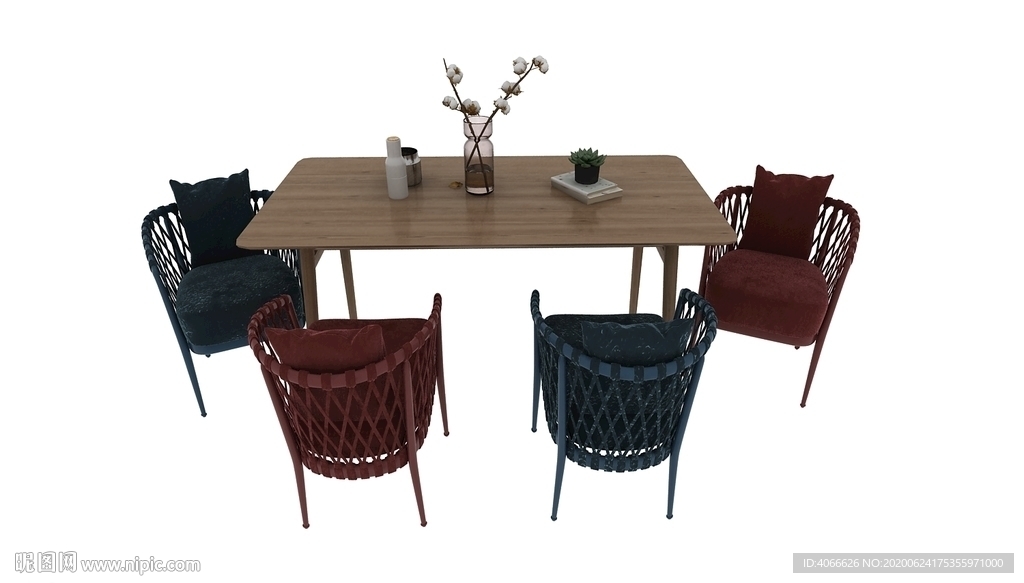 布条餐桌椅3d模型
