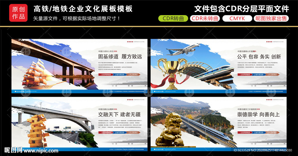 高铁地铁企业文化展板