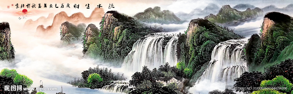 山水画招财画水墨画