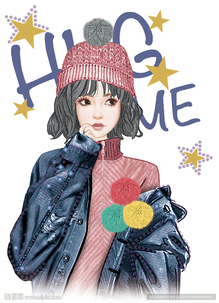 卡通牛仔女孩
