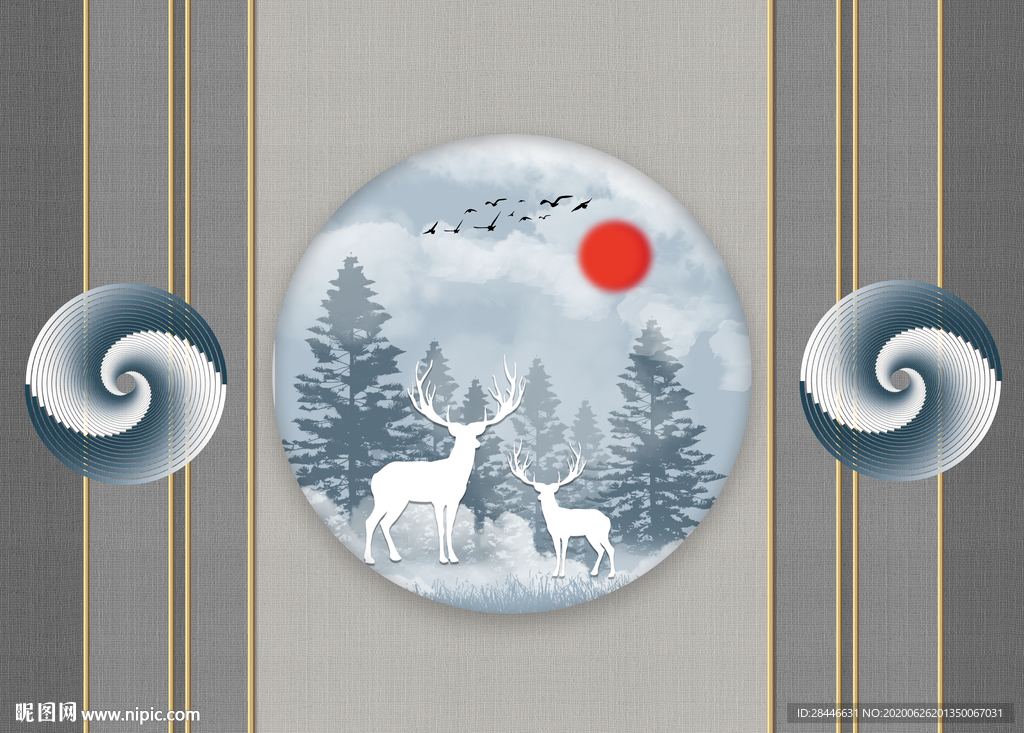 新中式电视背景墙