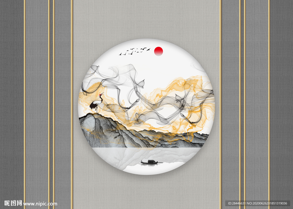 新中式电视背景墙