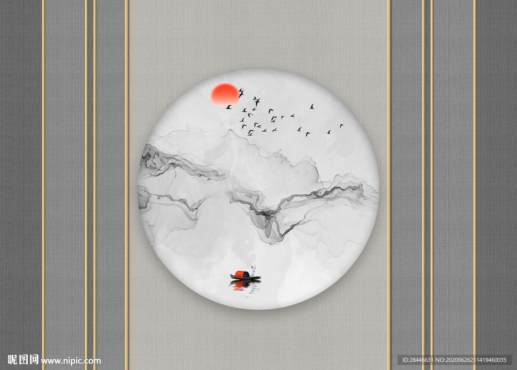 新中式电视背景墙