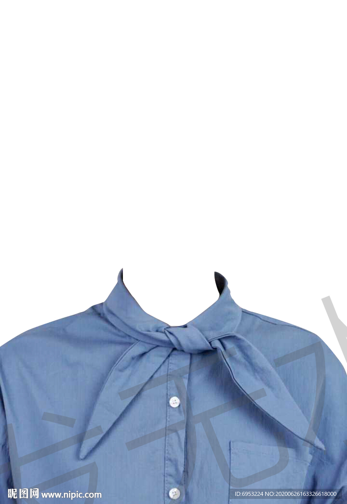 女性蓝色衬衫