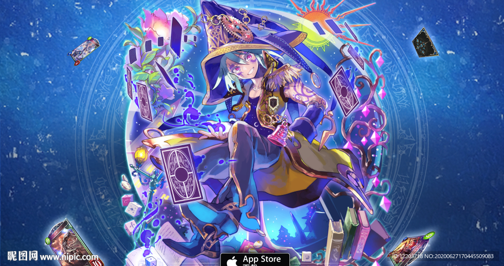 二次元少女游戏动漫卡通背景UI