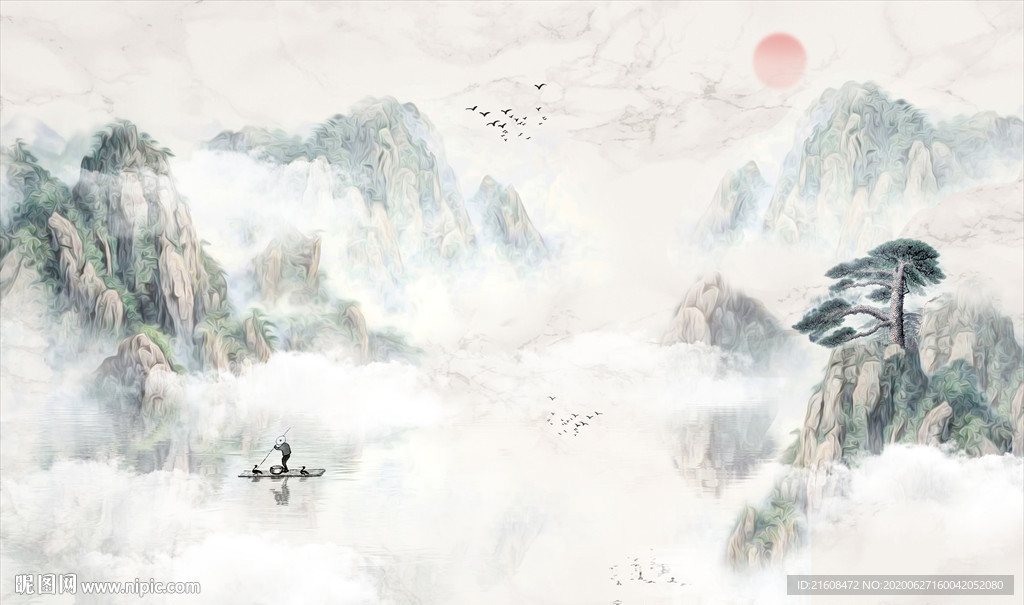 山水壁纸壁布壁画精品