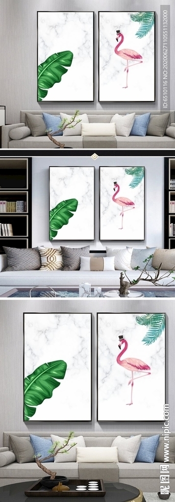 火烈鸟挂画墙画
