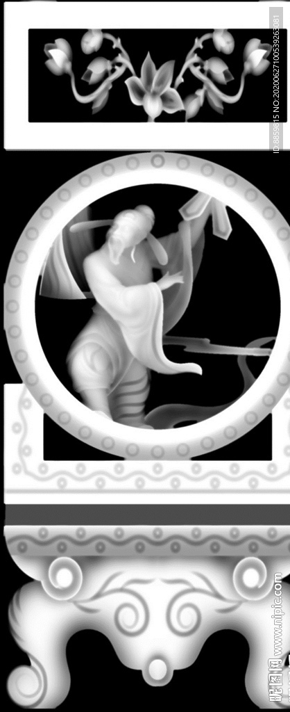 精雕 灰度 雕刻 浮雕 黑白