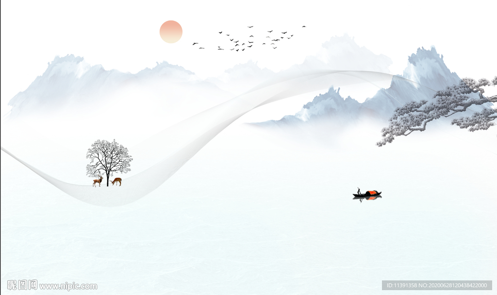 新中式电视背景墙