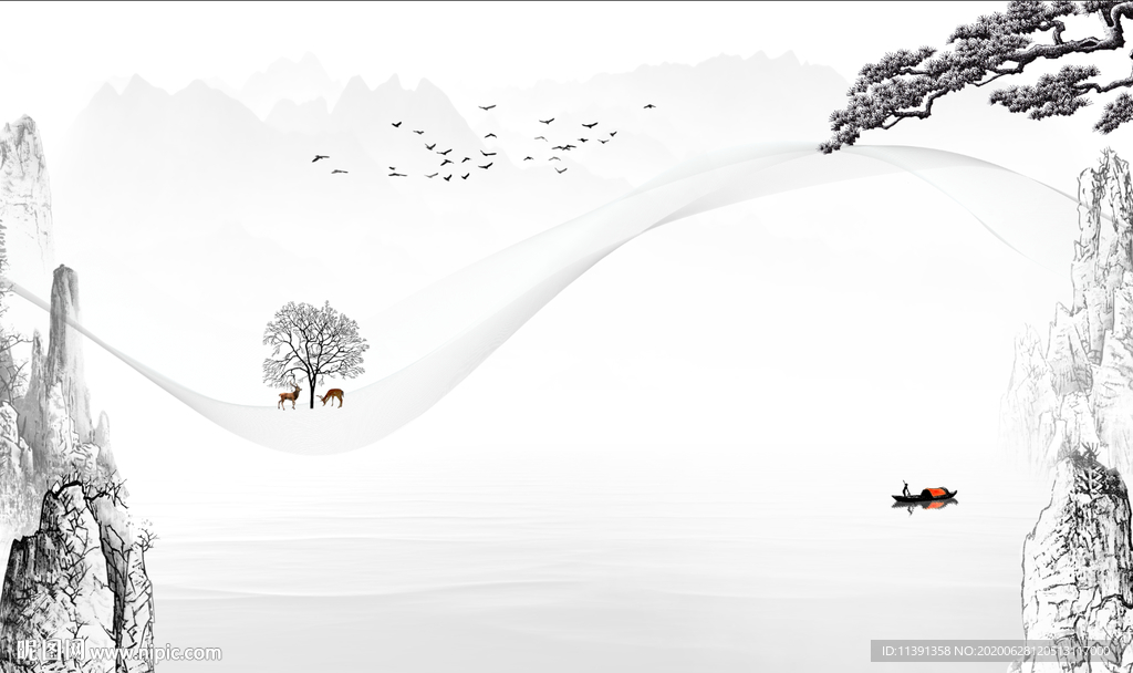 新中式电视背景墙