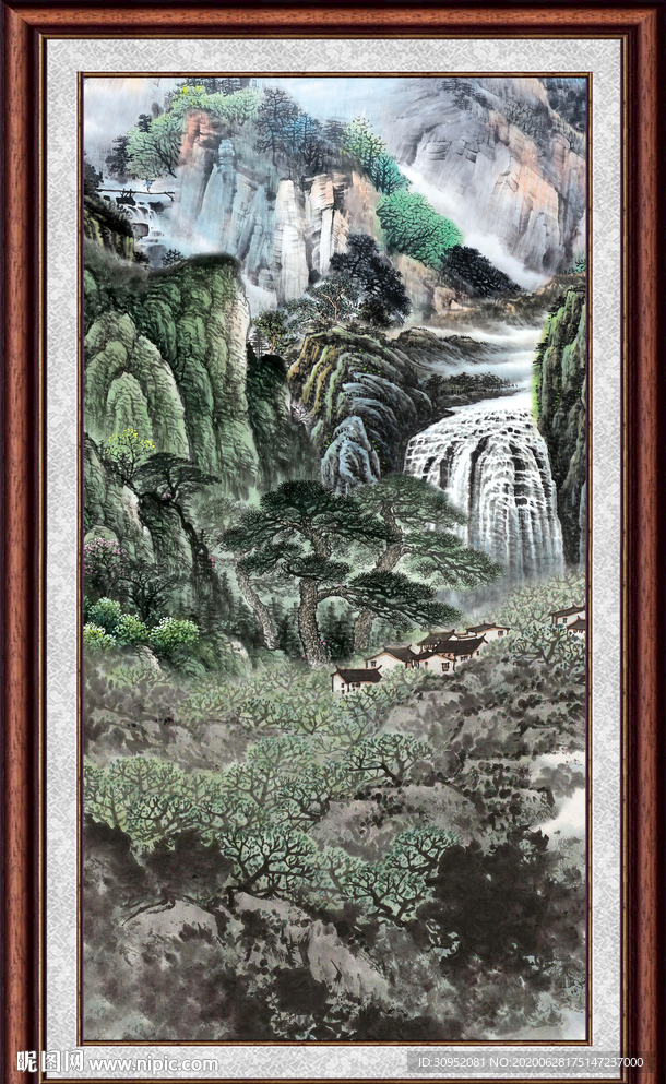 竖幅山水画