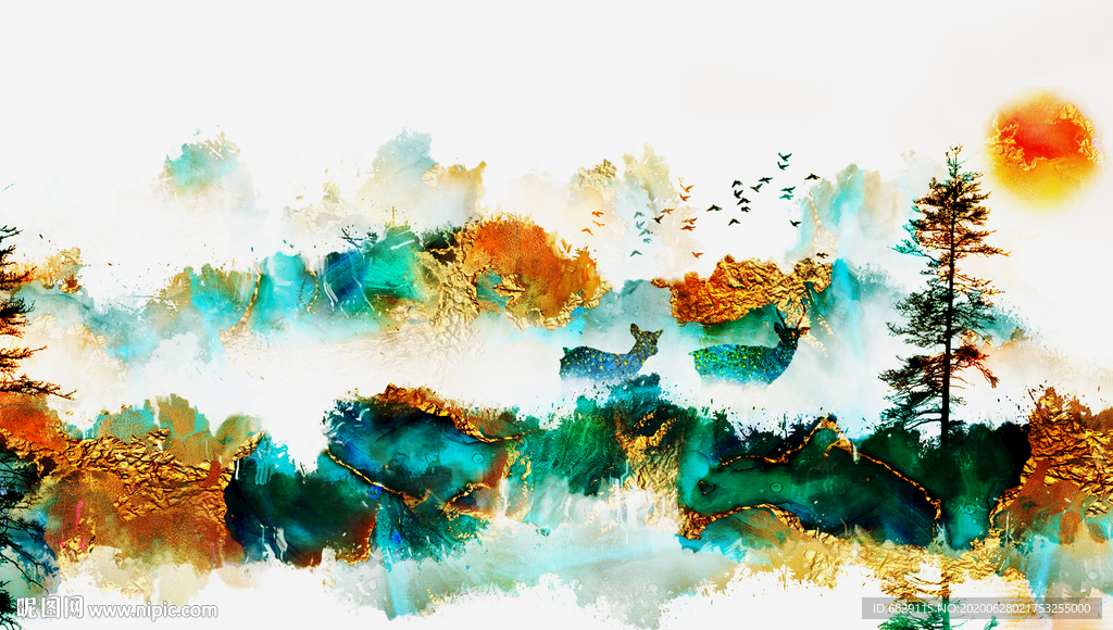 写意水墨山水画