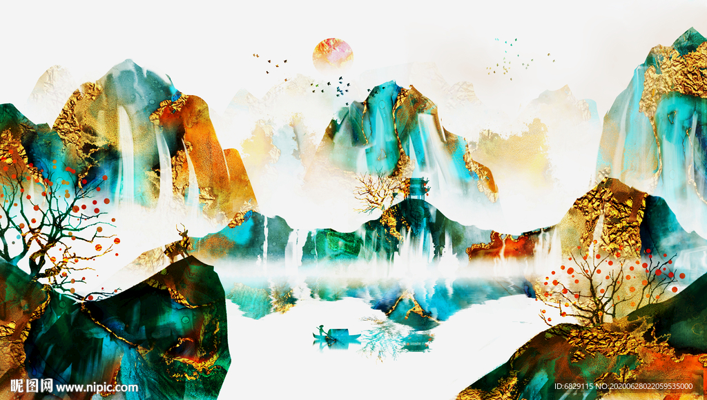 现代装饰画山水