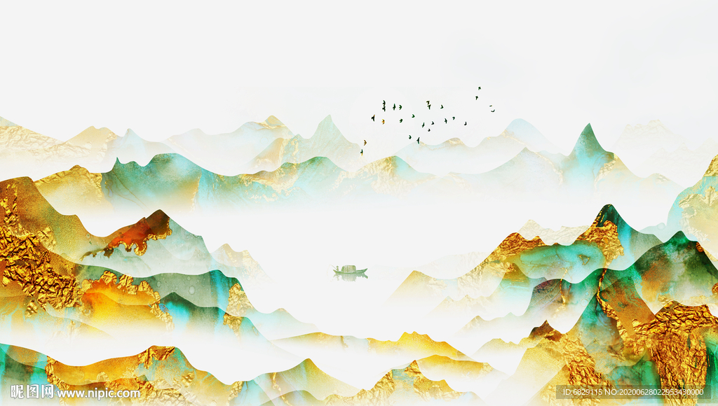 山水电视背景墙